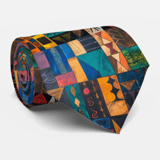 Men's Nectie Abstract Pattern African Neck Tie Slips