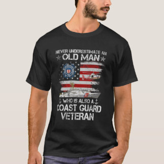 Mens Never Underestimate An Old Man  Coast Guard G T Shirt