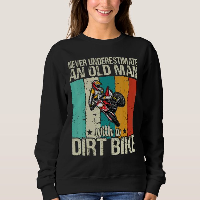 Mens Never Underestimate An Old Man With A Dirt Bi T Shirt (Framsida)