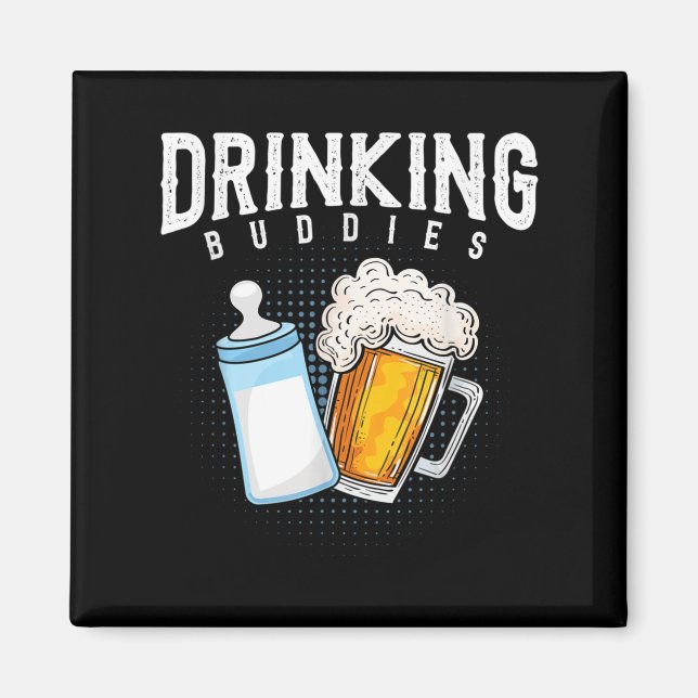 Mens New Dad Beer And Milk Joke  Magnet (Framsidan)