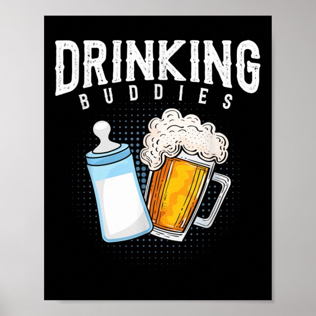 Mens New Dad Beer And Milk Joke  Poster (Framsidan)