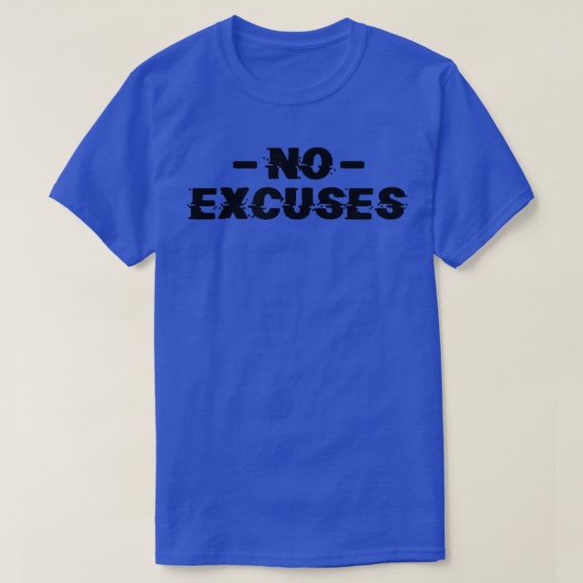 Mens NO EXCUSES Gym Fitness Workout Bodybuilding M T Shirt (Design framsida)