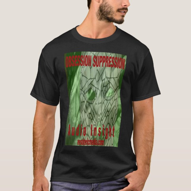 Men's "Obsession Suppression" black t-shirt. T Shirt (Framsida)