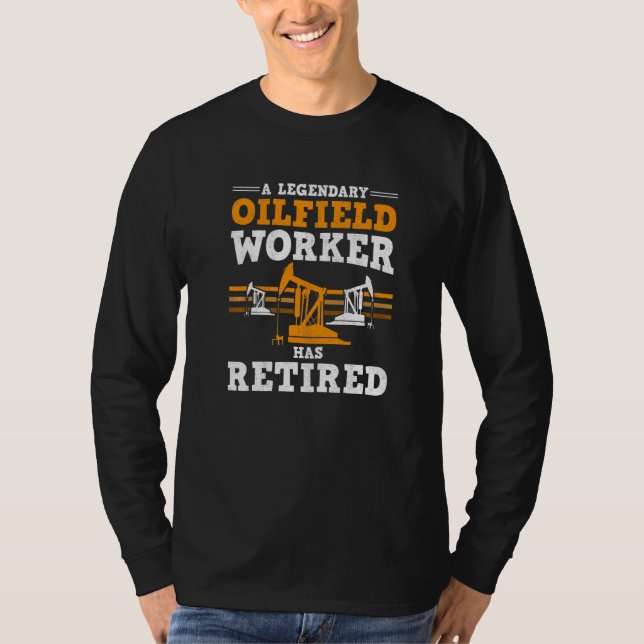 Mens Oilfield Worker Retired Oil Rig Grandpa Rough T Shirt (Framsida)
