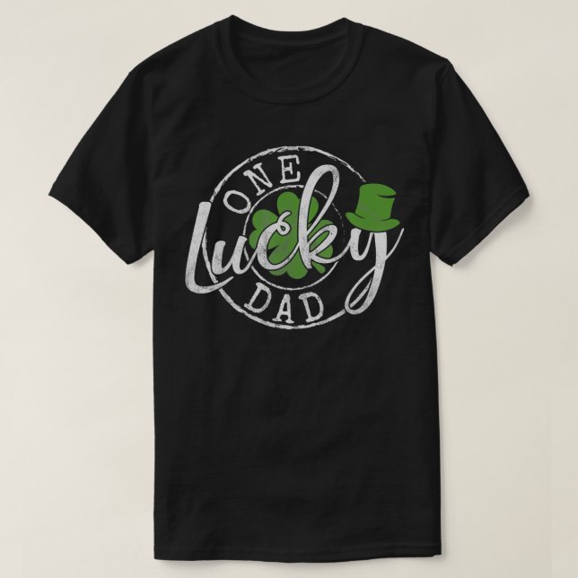 Mens One Lucky Dad Funny Father Irish St Patrick's T Shirt (Design framsida)
