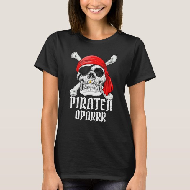 Mens Oparrr Pirate Shirt Grandpa Pirate Costume Fa T Shirt (Framsida)