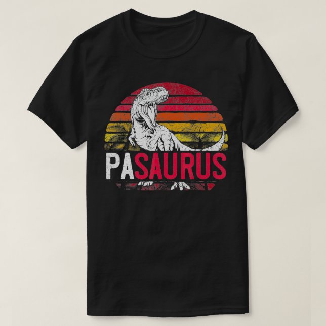 Mens Pa Saurus Father's Day Pasaurus T Re Dinosaur Shirt (Design framsida)