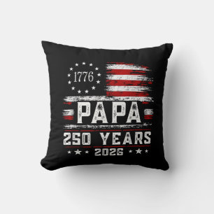 Mens Papa Amerikansk Flagga 250 År 4:e Juli Farfar Kudde