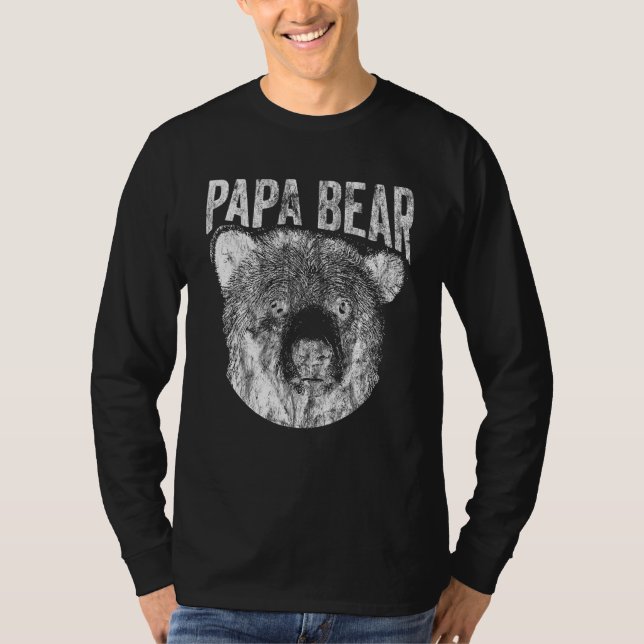 Mens Papa Bear Best Dad Fathers Day Father Pop Men T Shirt (Framsida)