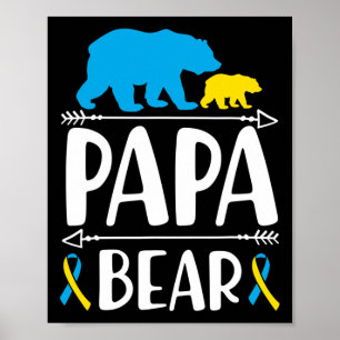Mens Papa Bear Downs syndrom medveten stolt pappa Poster
