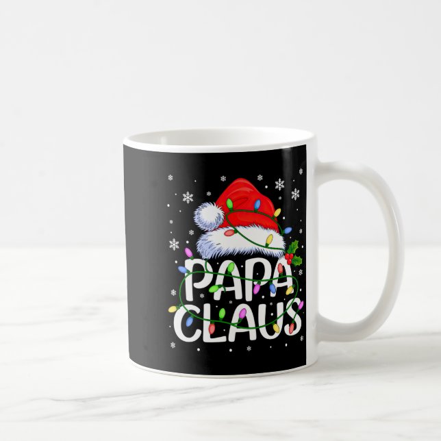 Mens Papa Claus Christmas Lights Long Sleeve  Kaffemugg (Höger)