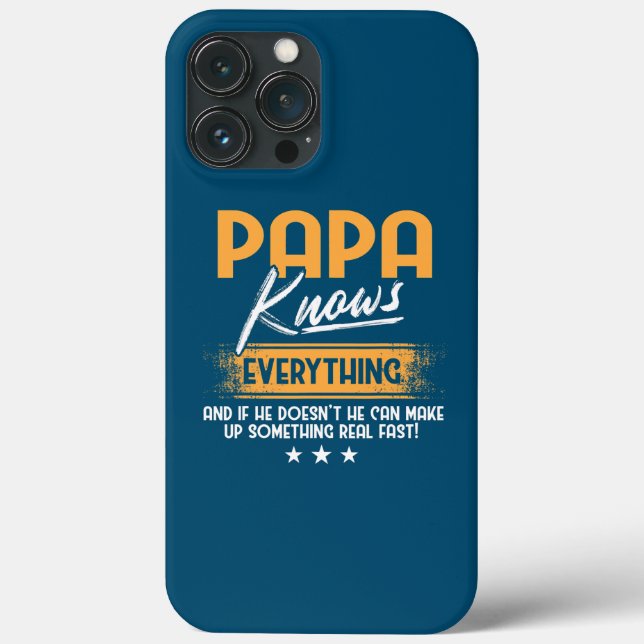 Mens Papa Knows Everything Funny Father's Day  (Baksida)