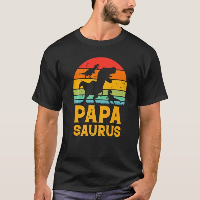 Mens Papa Saurus Family Papa Dinosaur Papa Dino Pa T Shirt (Framsida)