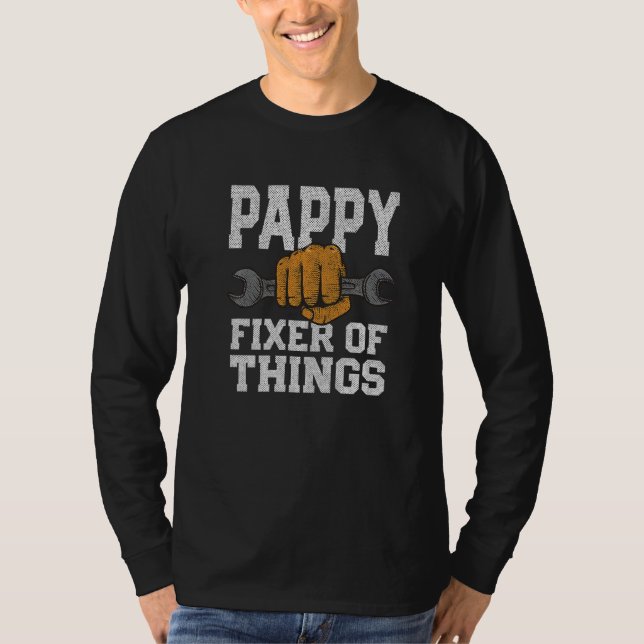 Mens Pappy Fixer Of Things Mechanic Dad Car Repair T Shirt (Framsida)