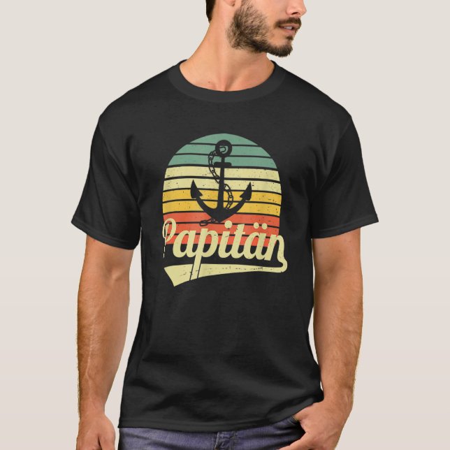 Mens Paptain  Father And Captain Father's Day T Shirt (Framsida)
