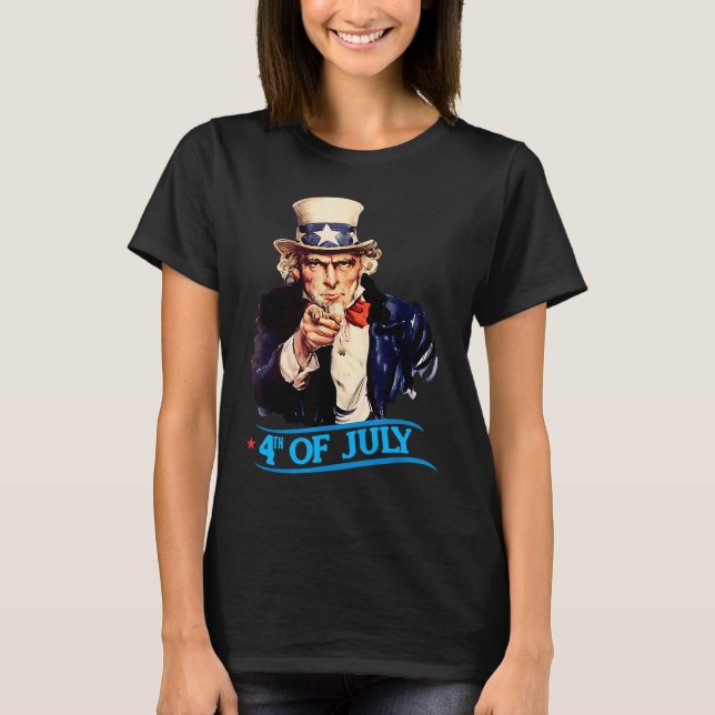 Mens Patriotic Uncle Sam 4th Of July Independence  T Shirt (Framsida)
