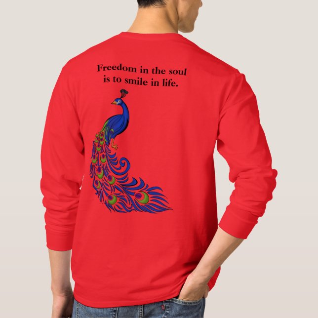 Men's peacock print T-shirt (Baksida)