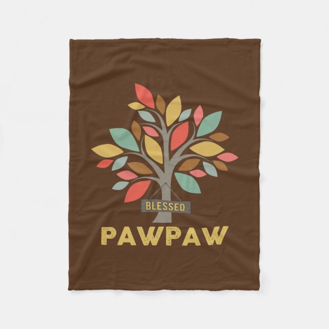 Mens Personalized Blessed Pawpaw Tree Father's Fleecefilt (Framsidan)