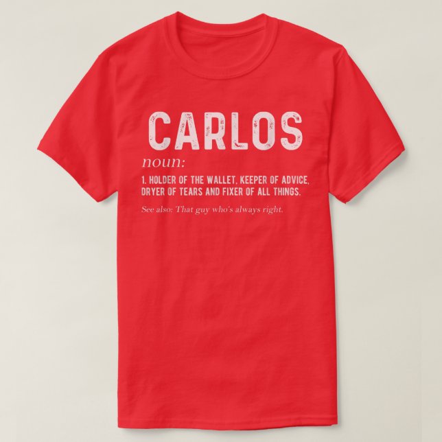 Mens Personalized Carlos Dad Noun Firstname Father T Shirt (Design framsida)