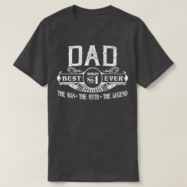 Mens Personalized Dad Best No  T Shirt (Design framsida)
