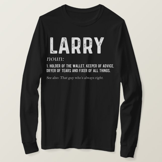 Mens Personalized Larry Dad Noun Firstname T Shirt (Design framsida)