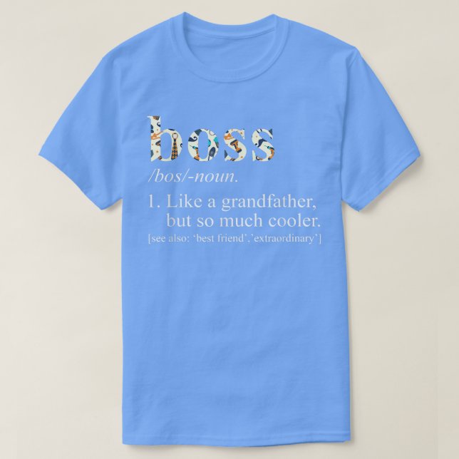Mens Personalized Tie Die Cool Boss Like a Grandfa T Shirt (Design framsida)