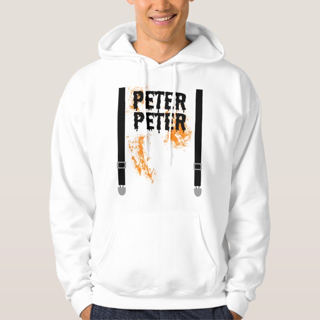 Mens Peter Peter Pumpkin Eater Matchande Par Hal Hoodie (Framsida)