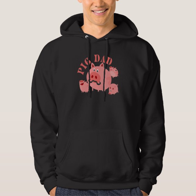 Mens Pig Dad Boys Farm Animal, Cute Pig Lover Farm Hoodie (Framsida)