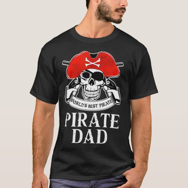 Mens Pirate Dad Shirt Worlds Best Pirate  T (Framsida)