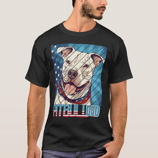 Mens Pit bull pitbul Dad For Men T Shirt (Framsida)