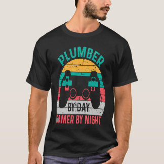 Men's  Plumber By Day Gamer By Night T Shirt