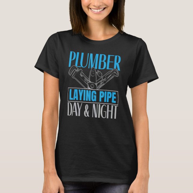 Mens Plumber Laying Pipe Whisperer Plumbing Drain  T Shirt (Framsida)