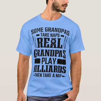 Mens Pool Player Real Grandpas Play Billiards Seni T Shirt