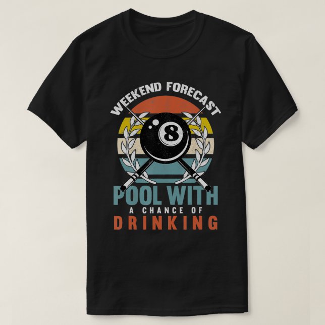 Mens Pool With A Change Of Drinking 8 Ball Billiar T Shirt (Design framsida)