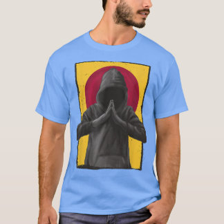 Mens Praying Hood Japanese Japan Flag Anime T Shirt