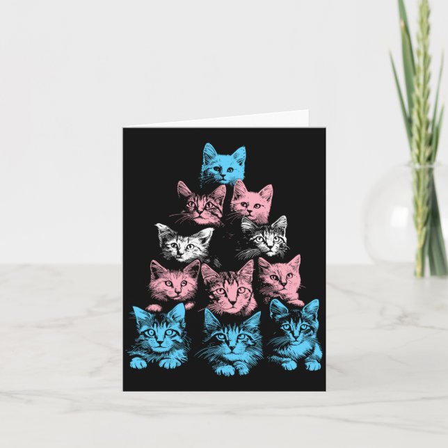 Mens Pride Cats Transgender - Lgbt Trans Flag Söt Kort (Framsida)