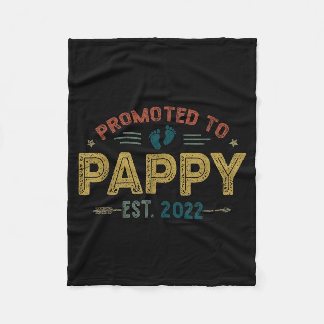 Mens Promoted To Pappy Est 2022 Funny New Pappy  Fleecefilt (Framsidan)