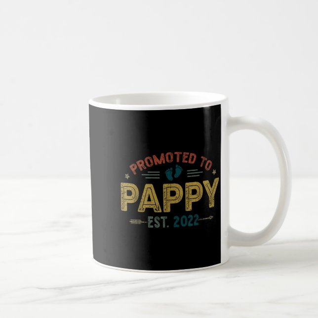 Mens Promoted To Pappy Est 2022 Funny New Pappy  Kaffemugg (Höger)