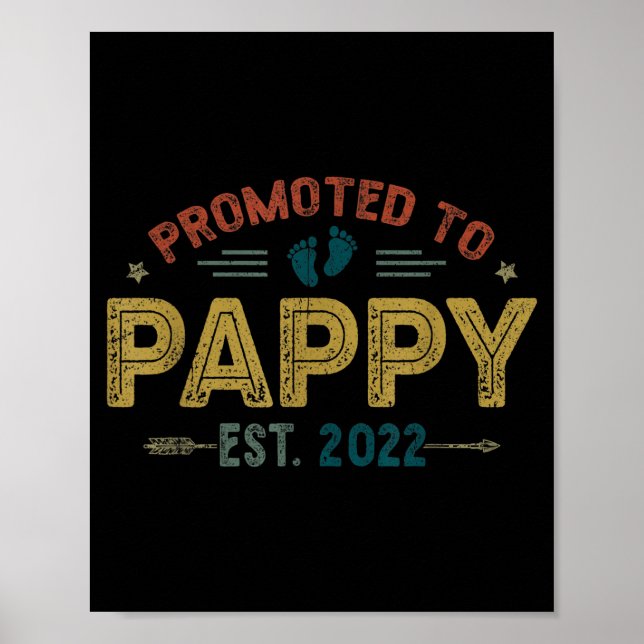 Mens Promoted To Pappy Est 2022 Funny New Pappy  Poster (Framsidan)