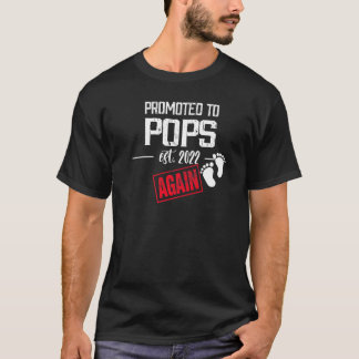 Mens Promoted To Pops Again Est 2022 Pregnancy T Shirt