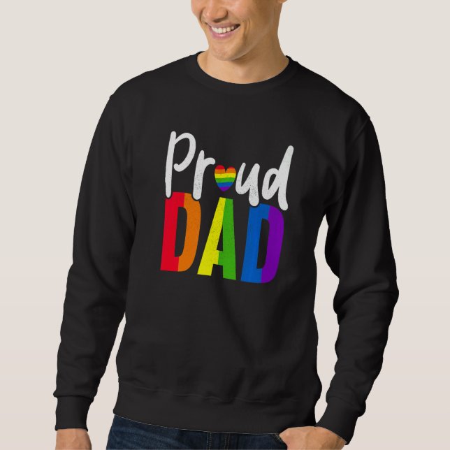 Mens Proud Dad Gay Proud LGBT Pride Month  Pride Lång Ärmad Tröja (Framsida)