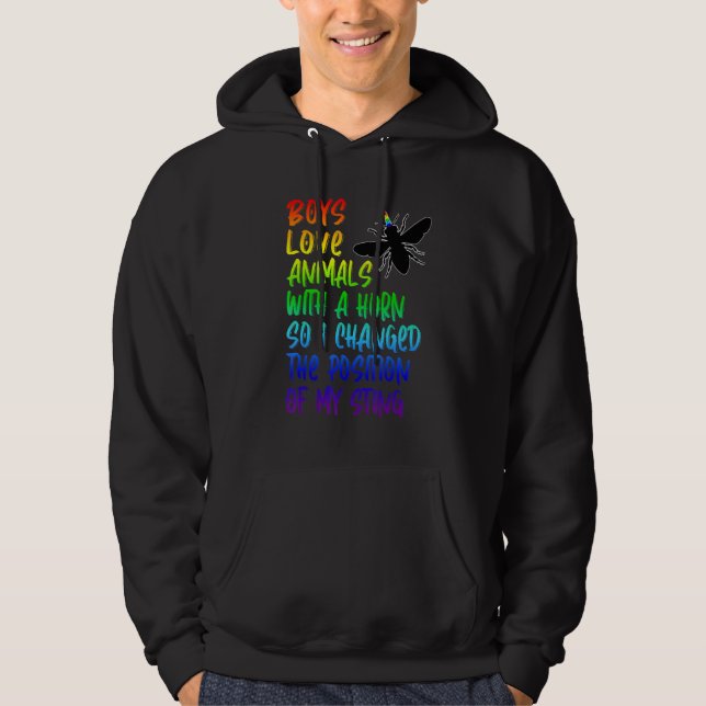 Mens Proud Gay Boys Pride LGBTQ Gay Beekeeper Rain Hoodie (Framsida)