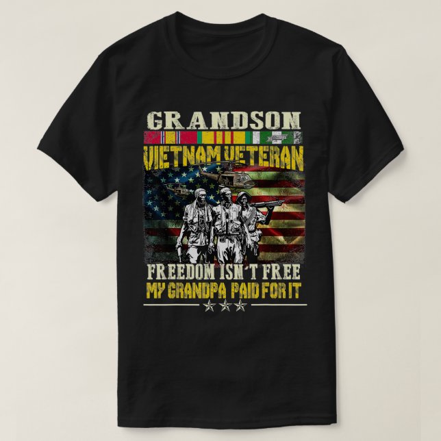 Mens Proud Grandson Of Vietnam Veterans  Freedom I T Shirt (Design framsida)