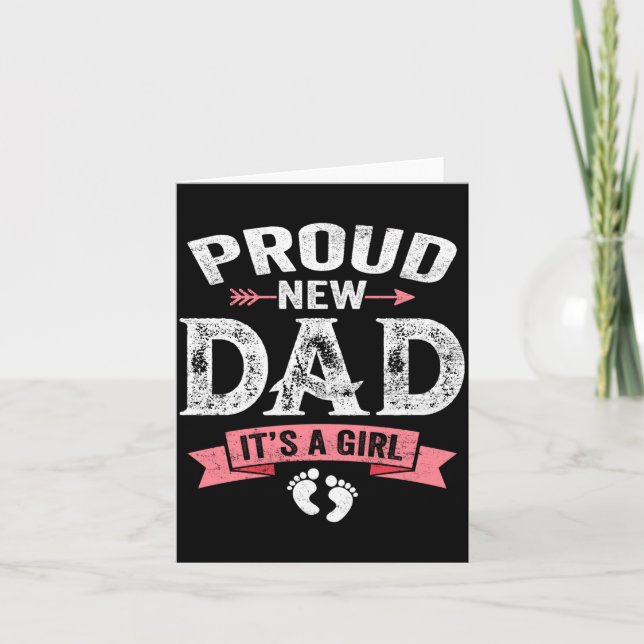 Mens Proud New Dad It's A Girl Funny Fathers Day N Kort (Framsida)