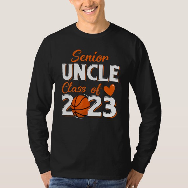 Mens Proud Uncle Of A 2023 Senior Basketball Gradu T Shirt (Framsida)