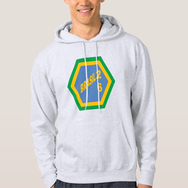 Men's Pullover Hoodie ash BRASIL 26 (Framsida)