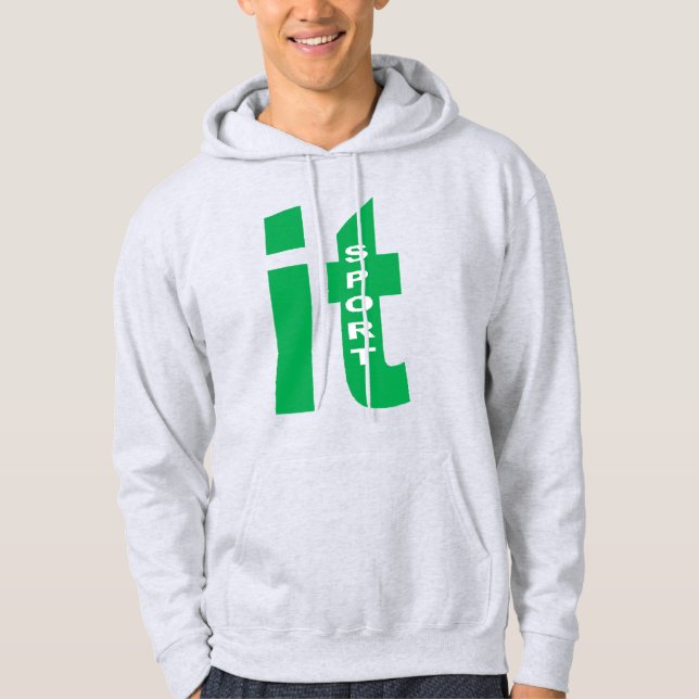 Men's Pullover Hoodie ash ITALIA  SPORT (Framsida)