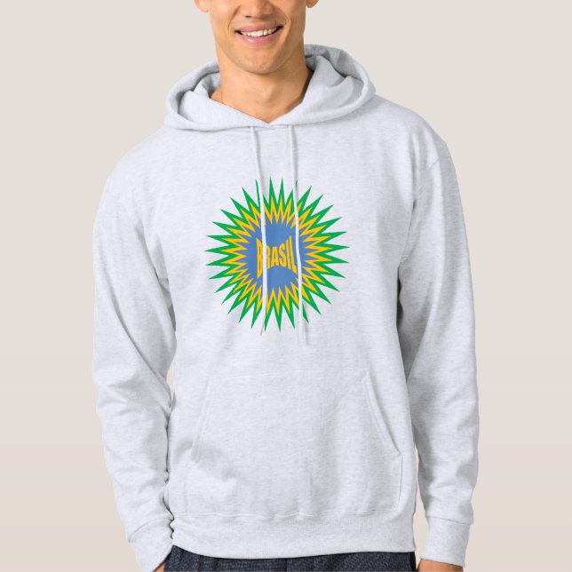 Men's Pullover Hoodie ash  SUN  BRASIL (Framsida)