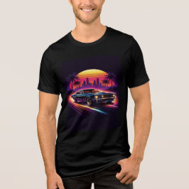 Mens Racing Car Svart T Shirt