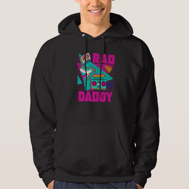 Mens Rad Daddy 90s Aesthetic Nostalgia 1990's Retr Hoodie (Framsida)